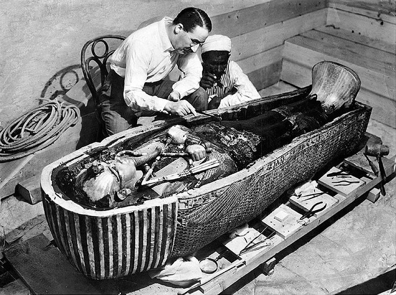 Howard Carter opening King Tut's tomb